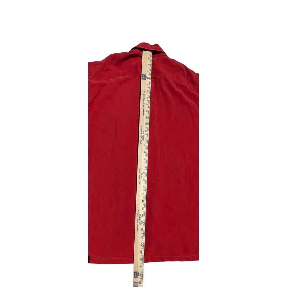 Saltaire Mens Red Short Sleeve Button Down Shirt Tencel Linen Blend MT91400 L